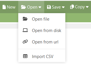 Open file dropdown menu
