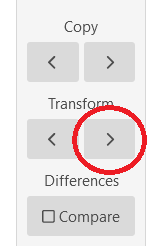 Transform modal button between panels