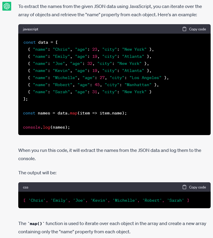 Pick fields from a JSON document using ChatGPT